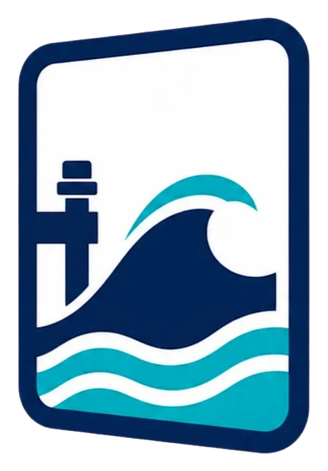 Card Harbor logo, a navy-bordered trading card holding an ocean wave and dock piling